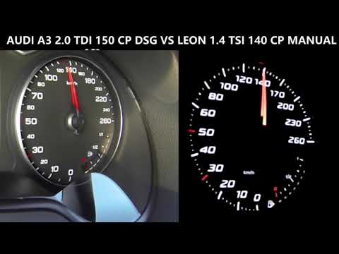 0-200 AUDI A3 DSG 2.0 TDI 150 CP VS SEAT LEON MANUAL 1.4 TSI 140 CP