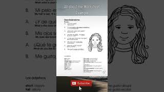 All about me Worksheet Example #spanish #foryou #español #explorepage #language #viral #bilingual