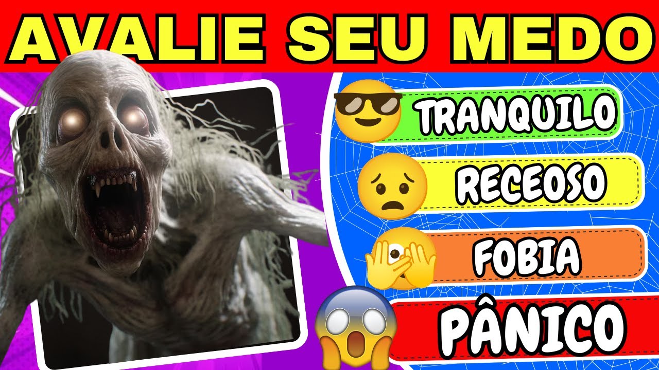 😱 AVALIE SEUS MEDOS 💀 APENAS 1% NAO TEM MEDO DE NADA | QUIZ AVALIE SEU MEDO | PARTE 3 #medo #quiz