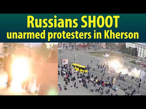Video appears to show Kherson residents fleeing flash-bang grenades, sustained gunfire
