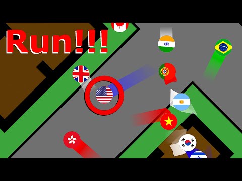 Escape the Chaser - 50 Countries Tag Marble Race #2