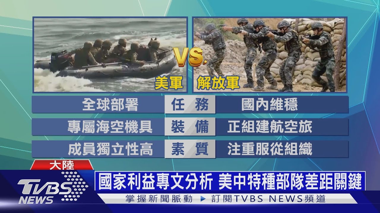 美中特種部隊戰力比較 解放軍素質落居下風