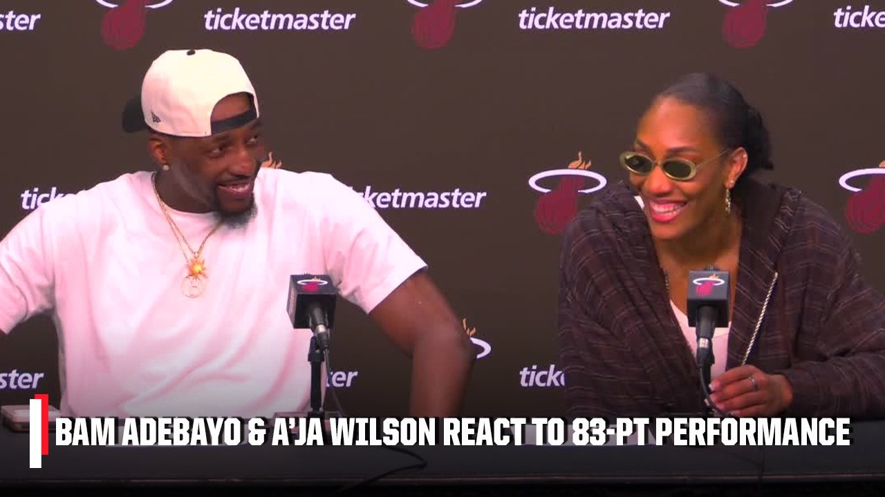 Bam Adebayo and A'ja Wilson react to his historic 83-PT performance 🙌  | NBA on ESPN