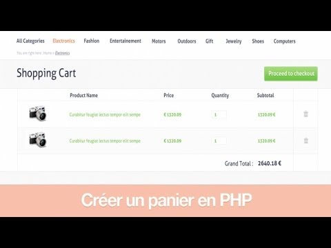 Tutoriel PHP Créer un panier en PHP