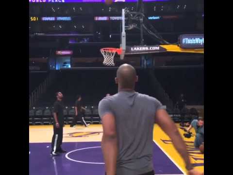 Kobe Bryant heating up his shooting and jumpers for his 20th season as Lakers