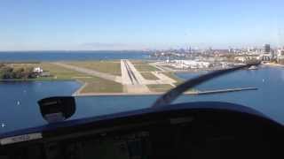 preview picture of video 'Approach and landing at Toronto's Billy Bishop City Centre Airport (YTZ). Beautiful city views!'