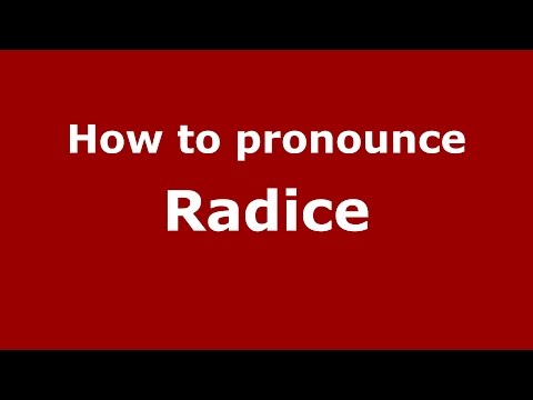 How to pronounce Radice