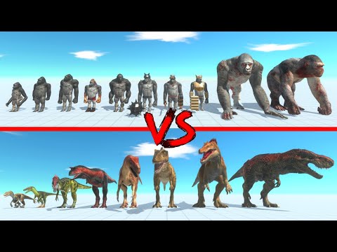 Wild Carnivore Dinosaurs vs Mutant Primates - Animal Revolt Battle Simulator