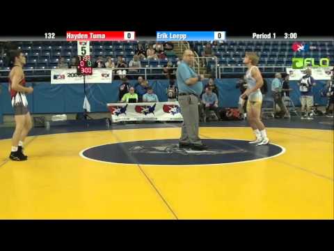 Junior 132 - Hayden Tuma (Idaho) vs. Erik Loepp (North Dakota)