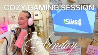 cozy gaming session sunday! 💌  (sims 4 aesthetic apartment decorating!!)