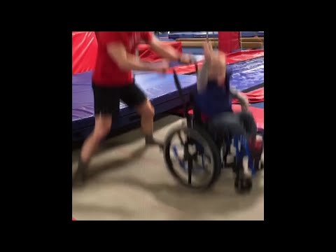 A North Dakota charity event turned into worldwide inspiration when a 4-year-old boy performed his favorite trampoline act in his wheelchair. Wyatt Burggraff bounces at a gym with programs for kids with disabilities (Feb. 21)