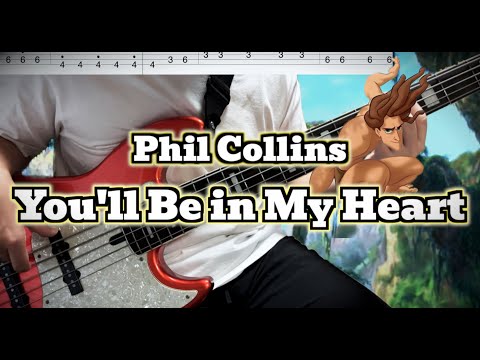 Phil Collins - You'll Be in My Heart (Bass Cover) / Tabs in Video #philcollins #tarzan #basstabs