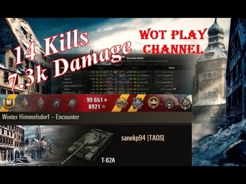 T-62A 14 Kills 7.3k Damage Winter Himmelsdorf World of Tanks