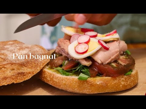 Pan Bagnat - FRENCH tuna sandwich! Spécialité Niçoise! Best snack from South of France!