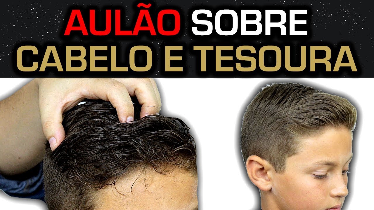 AULÃO de Corte de Cabelo para Vocês! Corte de Cabelo Masculino Social na Tesoura
