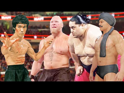 Bruce Lee vs Dara Singh Brock Lesnar Yokozuna Match
