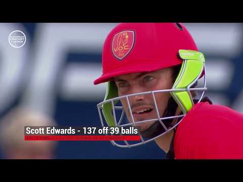 World Record Century - 137* off 39 balls (18x6,5x4)  - Fastest T10 Hundred - Scott Edwards - ECL19