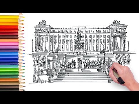 Como desenhar Itália Roma Complesso del Vittoriano