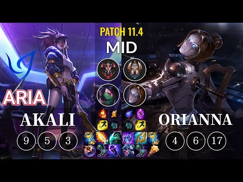 CGA Aria Akali vs Orianna Mid - KR Patch 11.4