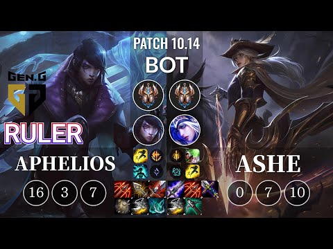 GEN Ruler Aphelios vs Ashe Bot - KR Patch 10.14