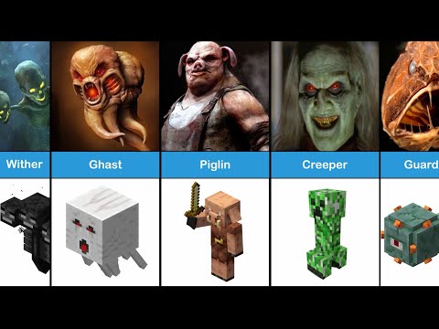 Minecraft Runner - Scary Minecraft mobs in real life   Comparison
