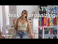 SCHOOL DESK ORGANIZING | cleaning, organization, setting up for the semester