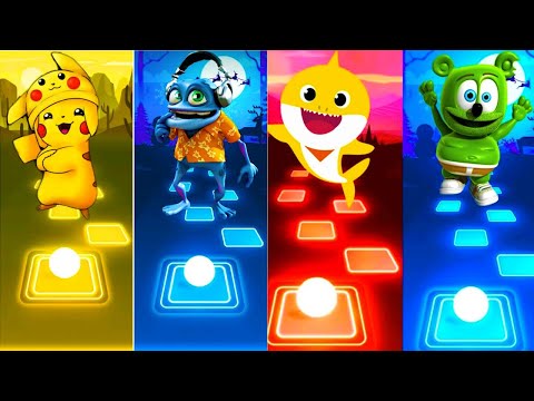 PIKACHU vs CRAZY FROG vs BABY SHARK vs GUMMY BEAR - Tiles Hop EDM Rush!