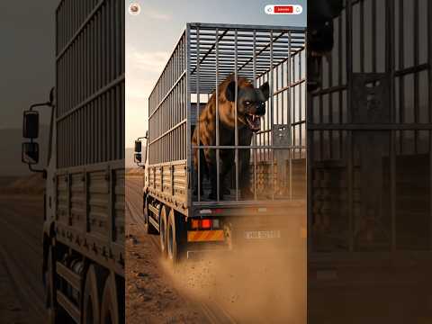 Wild Hyena Caged on a Truck!🐺🚛Desert Roar | Intense 3D Animation Short"#superanimal  #shorts
