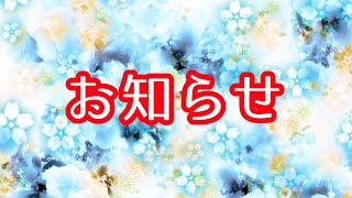 【お知らせ】約1年以上活動休止します