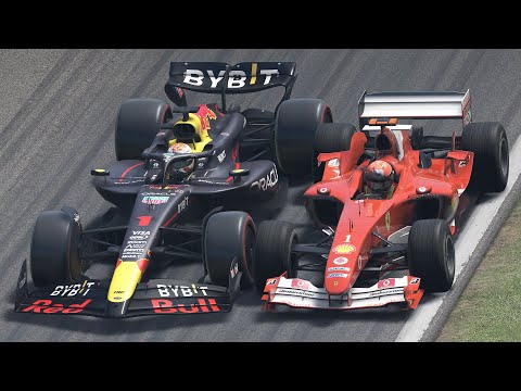 Max Verstappen vs Michael Schumacher | Red Bull RB20 vs Ferrari F2004 | F1 2024 vs F1 2004 at Monza