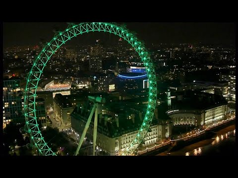 Earthshot prize 2021 - UK's landmarks lit up (UK/Global) - BBC News - 17th October 2021
