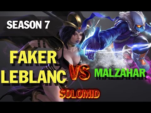 Season 7 SKT T1 Faker LEBLANC vs MALZAHAR 2017 l LOL league of legends