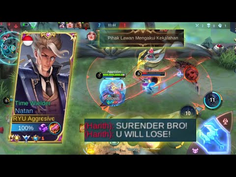 NATAN AGGRESIVE NGEBANTAI SAMPAI MUSUH SURENDER | TOP 1 GLOBAL NATAN | MOBILE LEGENDS