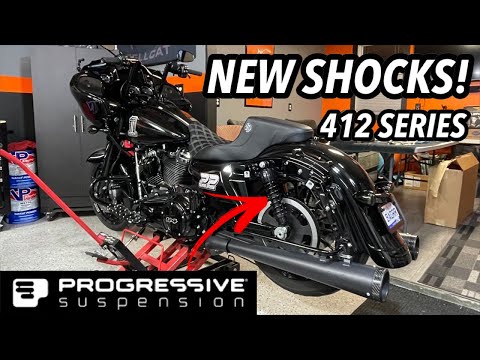 PROGRESSIVE SUSPENSION 412 SERIES SHOCKS INSTALLED ON MY HARLEY DAVIDSON ROAD GLIDE! *CHEAP UPGRADE*