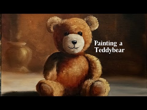 How to Paint a Cute Teddy Bear with Oil paint