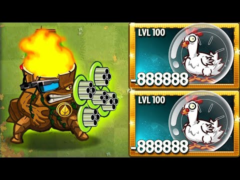 PvZ 2 Challenge - All Plants Level 1 Vs Hamster Ball Chicken Zombie Level 10 - Who Will Win?