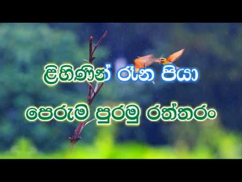 Lihinin Rena Piya Salanne karaoke (without voice) - ළිහිණින් රෑන පියා සලන්නේ