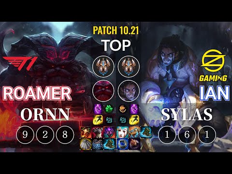 T1 Roamer Ornn vs OZ Ian Sylas Top - KR Patch 10.21