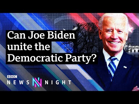 喬-拜登如何讓民主黨的進步派站在一邊？- BBC新聞之夜 (How can Joe Biden keep the Democrats' progressive wing on side? - BBC Newsnight)