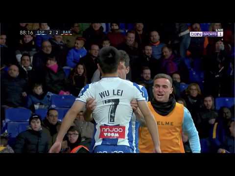 WuLei Laliga Goal vs Barcelona 武磊攻破巴萨球门 西班牙人2:2逼平巴萨 2020-01-04