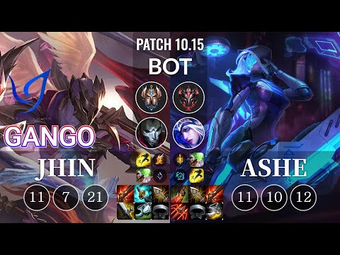 CGA Gango Jhin vs Ashe Bot - KR Patch 10.15