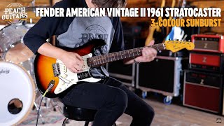 Video thumbnail for No Talking...Just Tones | Fender American Vintage II 1961 Stratocaster | 3-Colour Sunburst by Peach Guitars