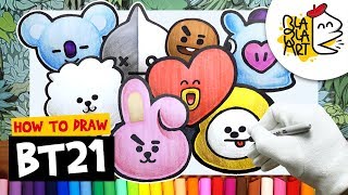 HOW TO DRAW BT21 CHARACTERS 1/3  Best BT21 Members