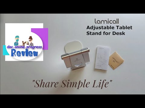 Lamicall Adjustable Tablet Stand Holder - Foldable Phone Dock, 360°Rotating Desktop Tablet Mount Gifts, for 4.7-13" Tablets, iPad Pro 11, 12.9 Air Mini, Tabs, Kindle, iPhone Air 17 Pro Max, Silver video review thumbnail