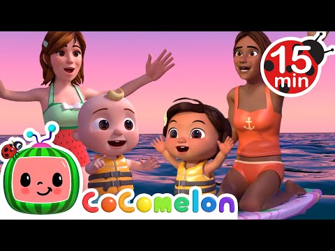 Nina & JJ Ride Surfboards and Play at the Beach | Sing Along with Nina | CoComelon Nursery Rhymes