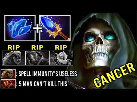 FORGOTTEN IMBA MID IS BACK! Scepter + Shard Necrophos Raid Boss 5 Man Can't Kill Imba WTF Dota 2