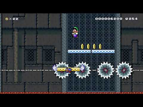 5-S: Falling Floor Cavern by Pey10B 🍄 Super Mario Maker 2 #adb 😶 No Commentary