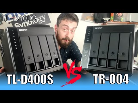 QNAP TL-D400S saugojimo diskų korpusas 2.5/3.5" HDD / SSD aptvaras Juoda, Pilka video