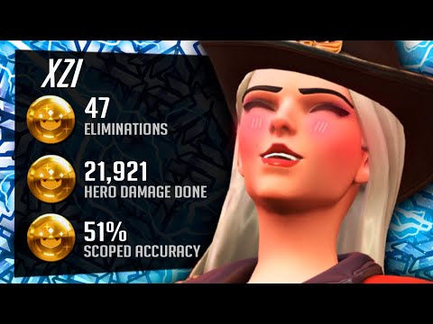 XZI Rank 4 OP Ashe - 47 elims! [ Overwatch Season 36 Top 500 ]