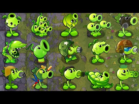 All GREEN PEA Plants LEVEL 999999 Power-Up! in Plants vs Zombies 2 Mod